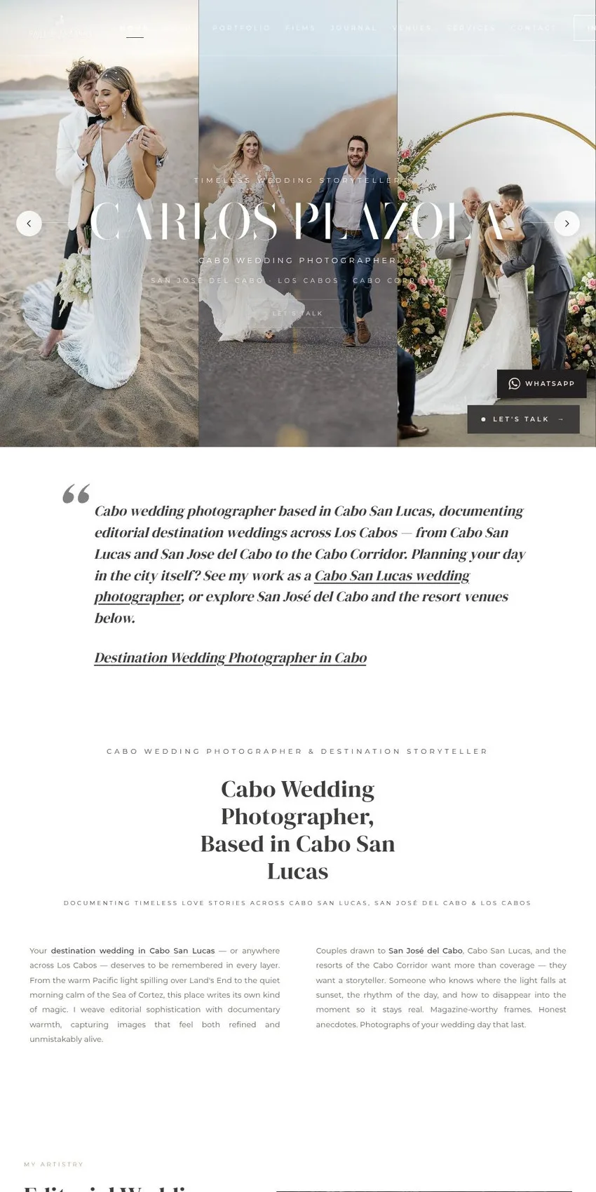 Carlos Plazola: Cabo Wedding Photographer