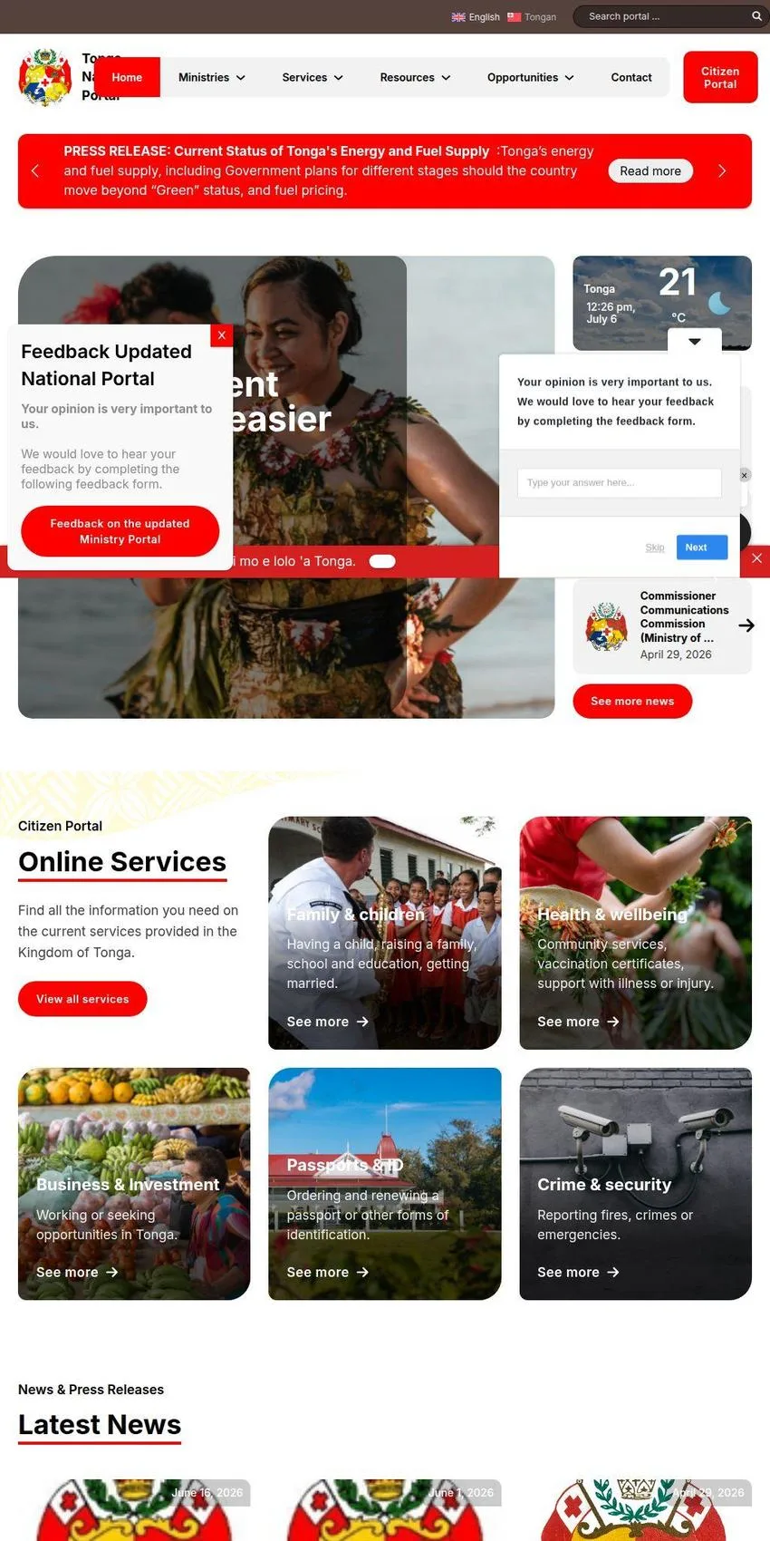 Tonga National Portal