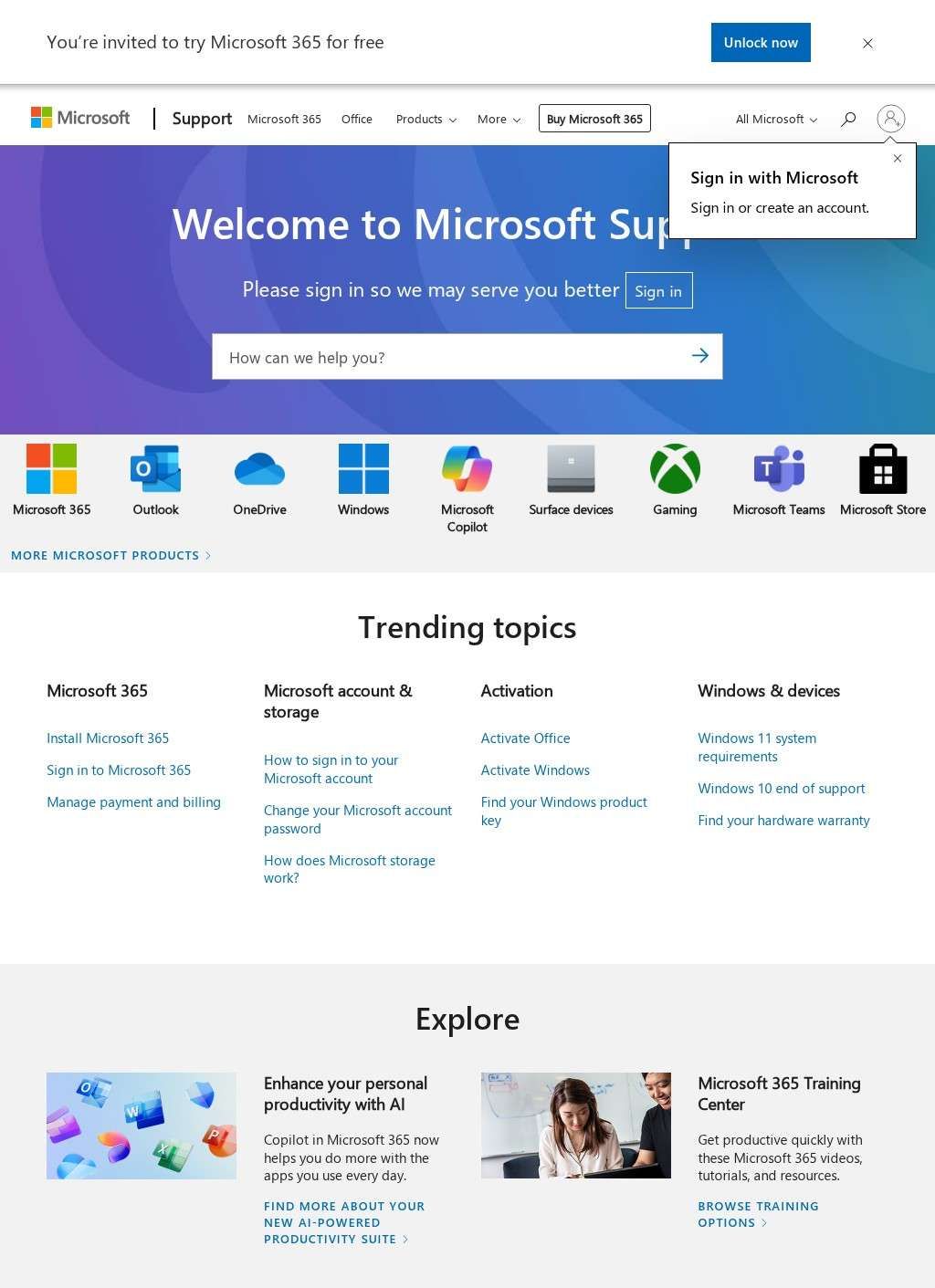 Microsoft Support