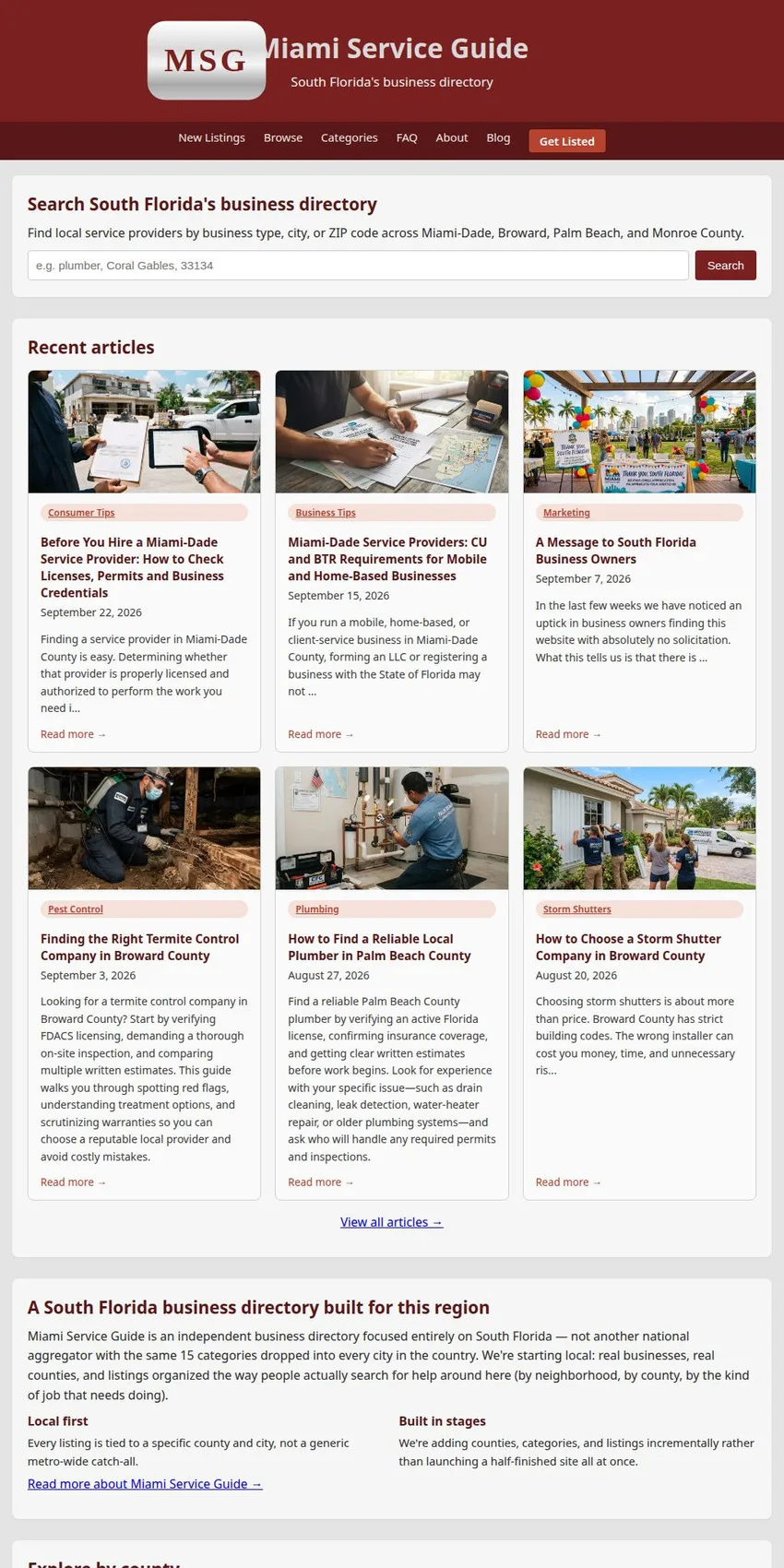 Miami Service Guide: South Florida Business Directory