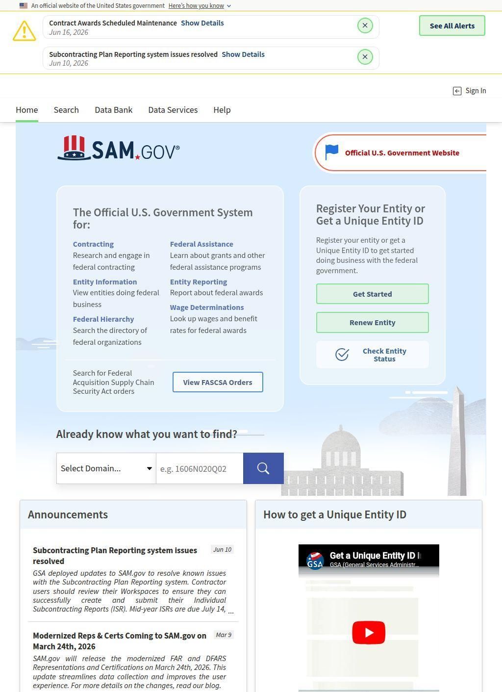 SAM.gov (System for Award Management)